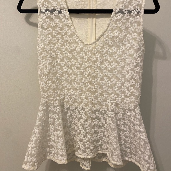 Maje white floral lace top - Picture 1 of 3